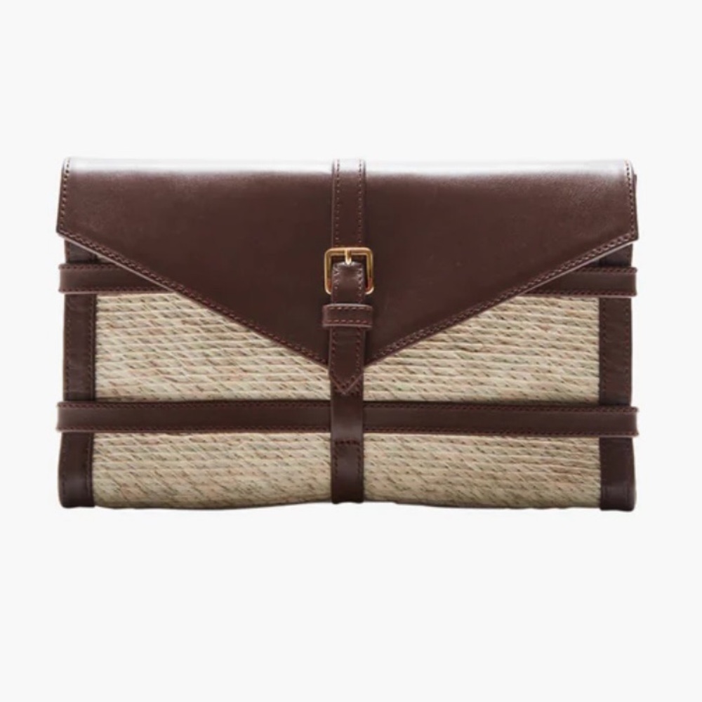 Altuzarra Watermill Clutch Handbag NEW w/o tags 
Raffia and leather